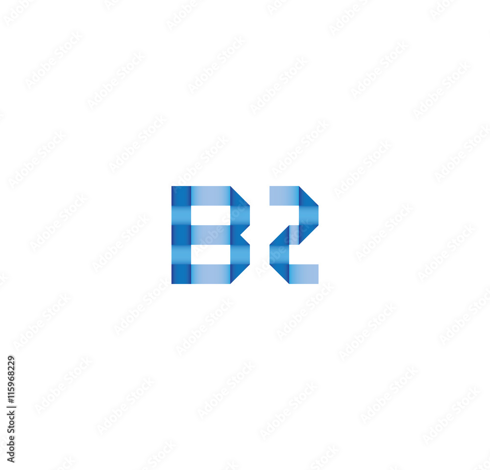 b2 initial simple modern blue b2 initial simple modern blue
