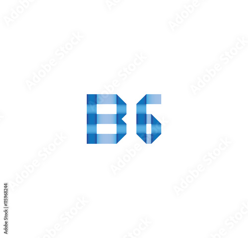 b6 initial simple modern blue 