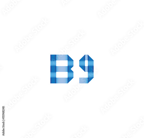 b9 initial simple modern blue 