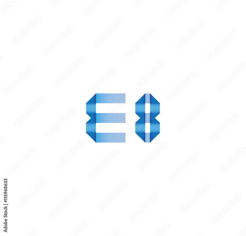 Obraz premium e8 initial simple modern blue