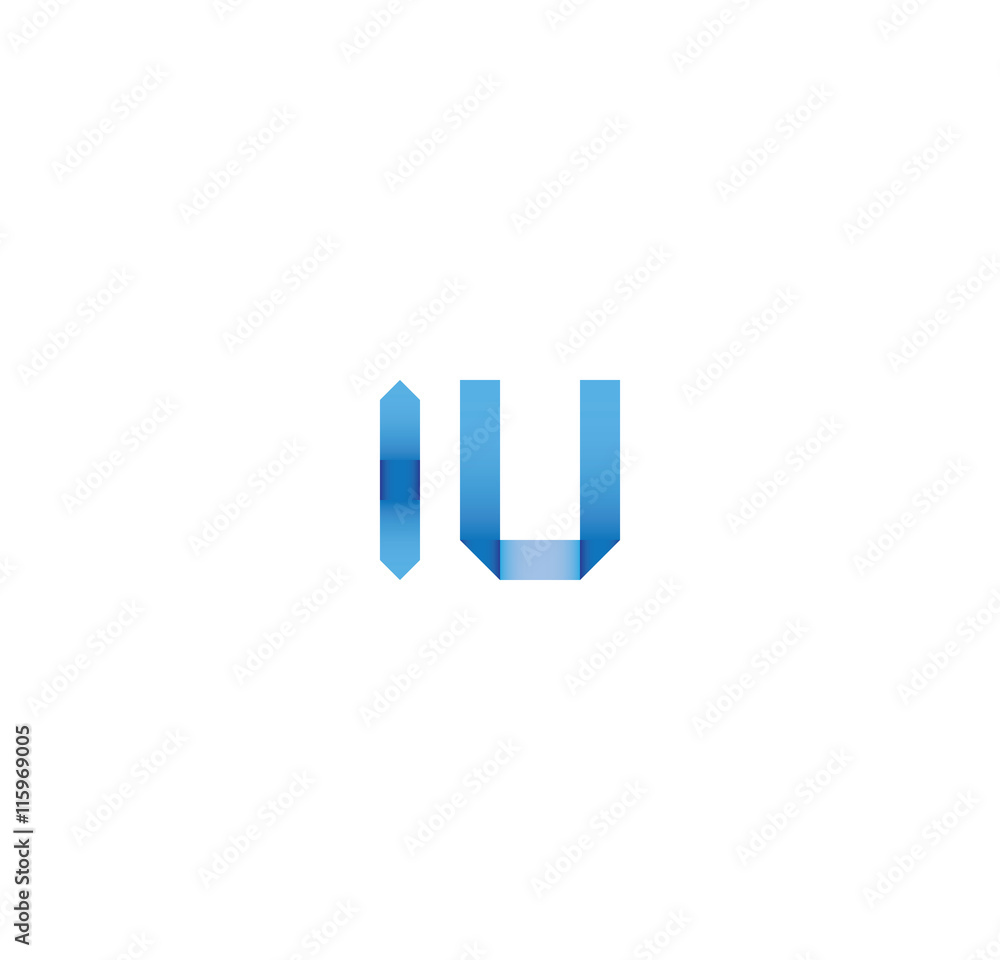 iu initial simple modern blue 