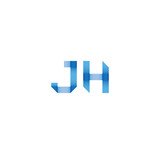 jh initial simple modern blue 