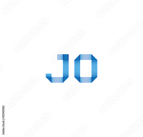 jo initial simple modern blue 