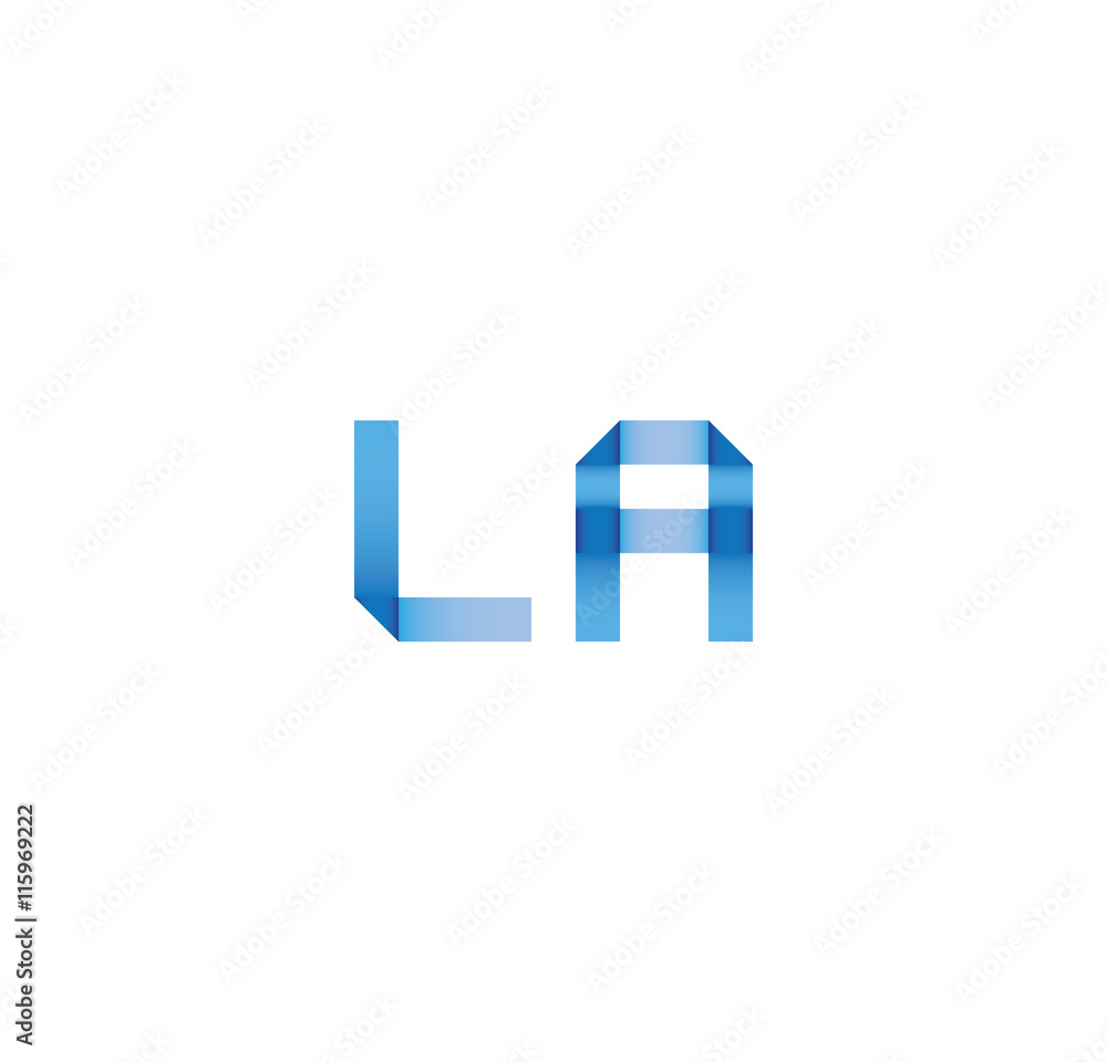 Fototapeta premium la initial simple modern blue 
