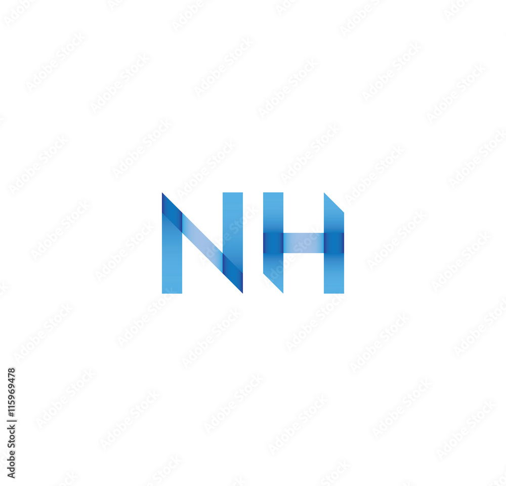 nh initial simple modern blue nh initial simple modern blue