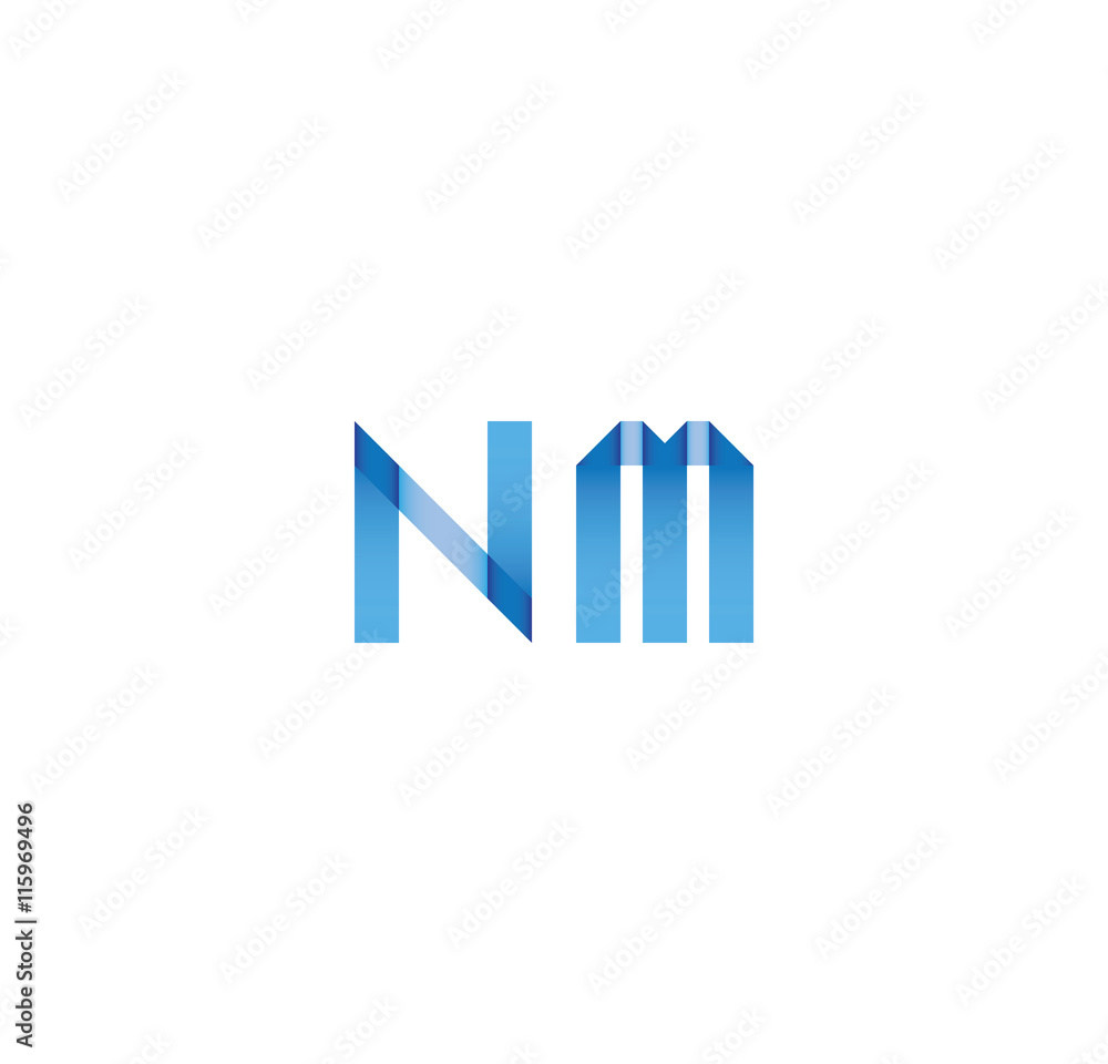 nm initial simple modern blue nm initial simple modern blue