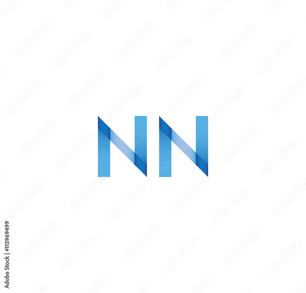 nn initial simple modern blue nn initial simple modern blue