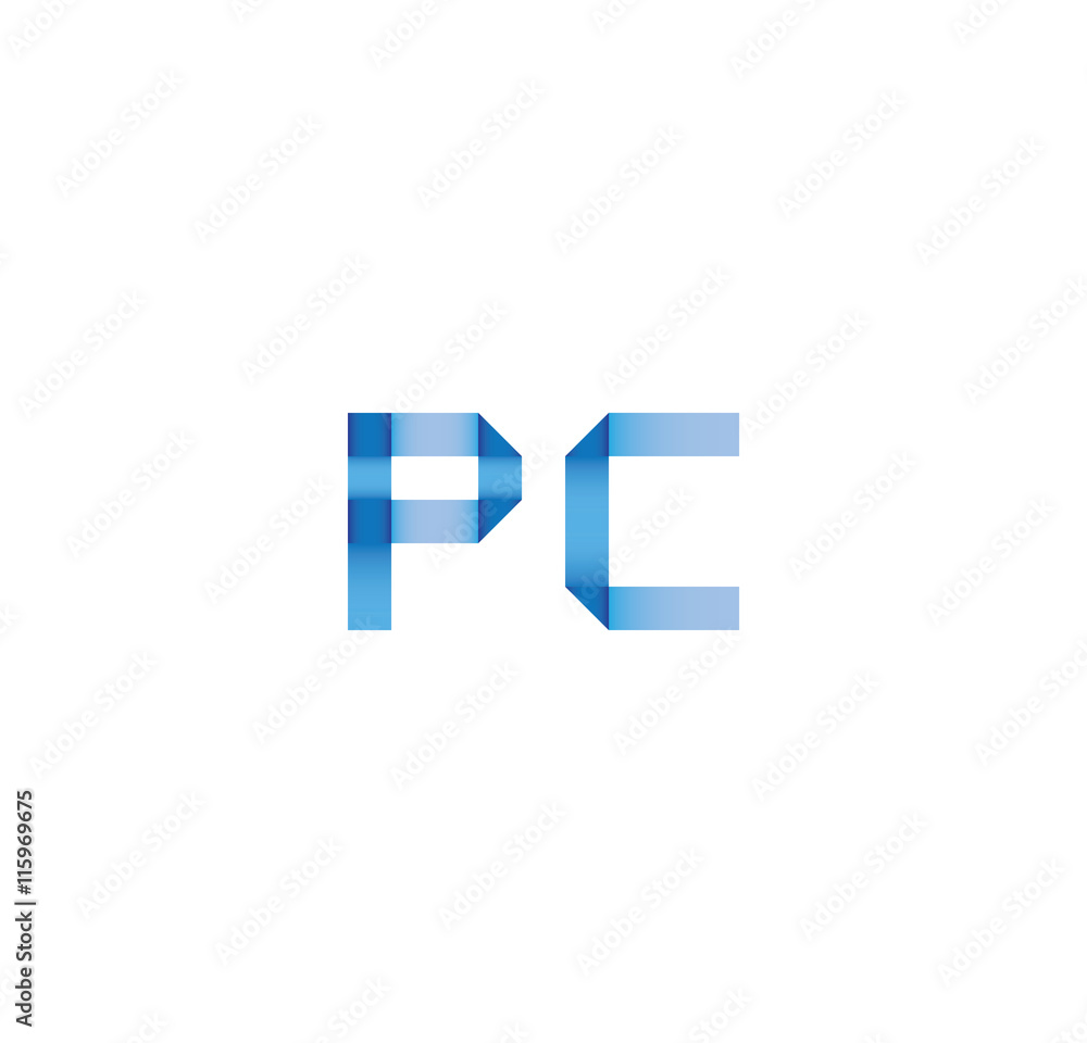 pc initial simple modern blue pc initial simple modern blue