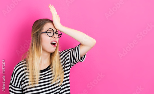 Young woman making a mistake photo