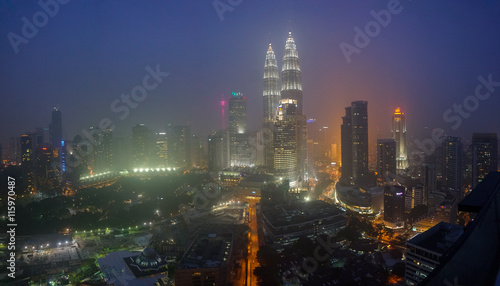 Photography Blue Hour Timelapse of Kuala Lumpur City, Malaysia