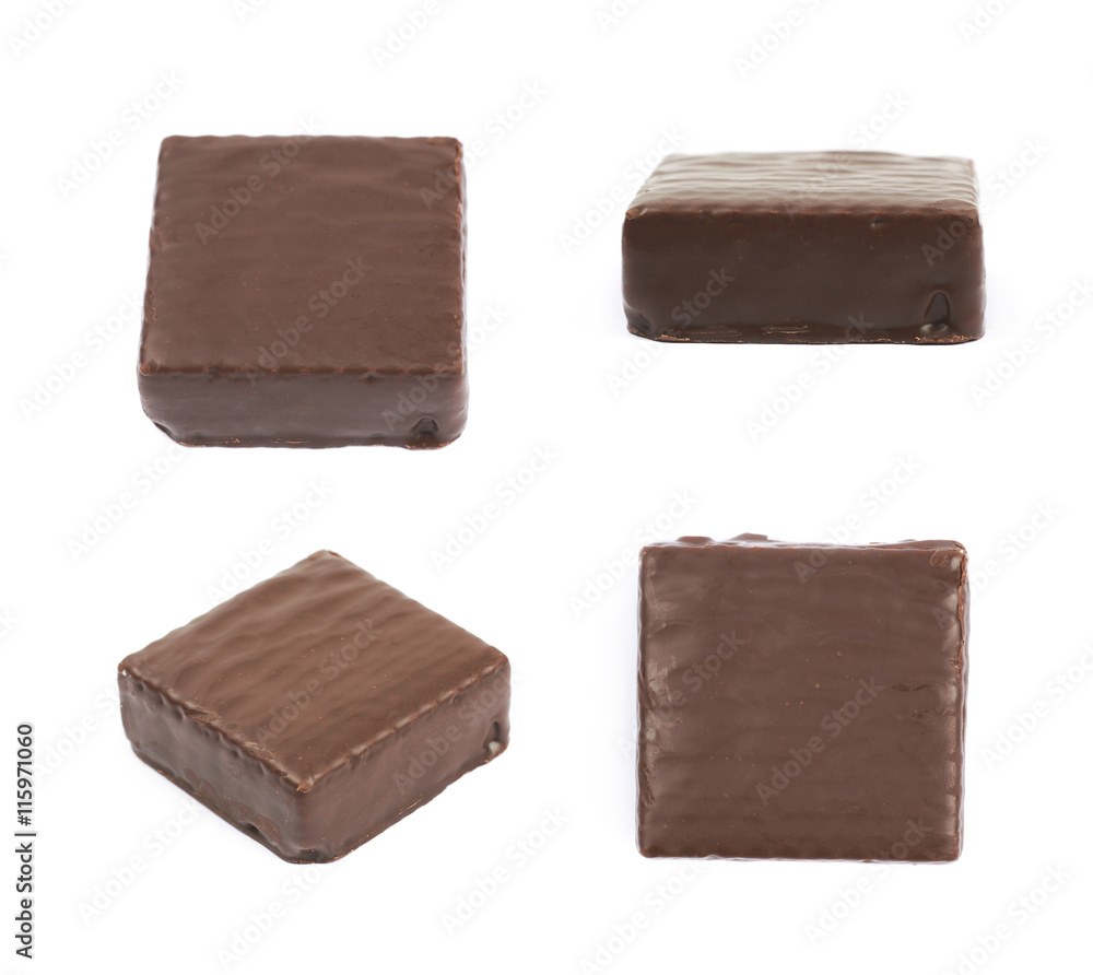 Chocolate waffle candy bar isolated Chocolate waffle candy bar isolated