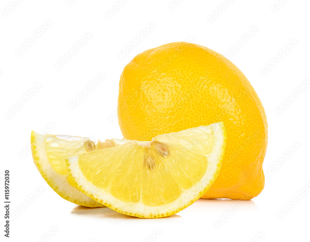 Yellow Lemon isolated on the white background