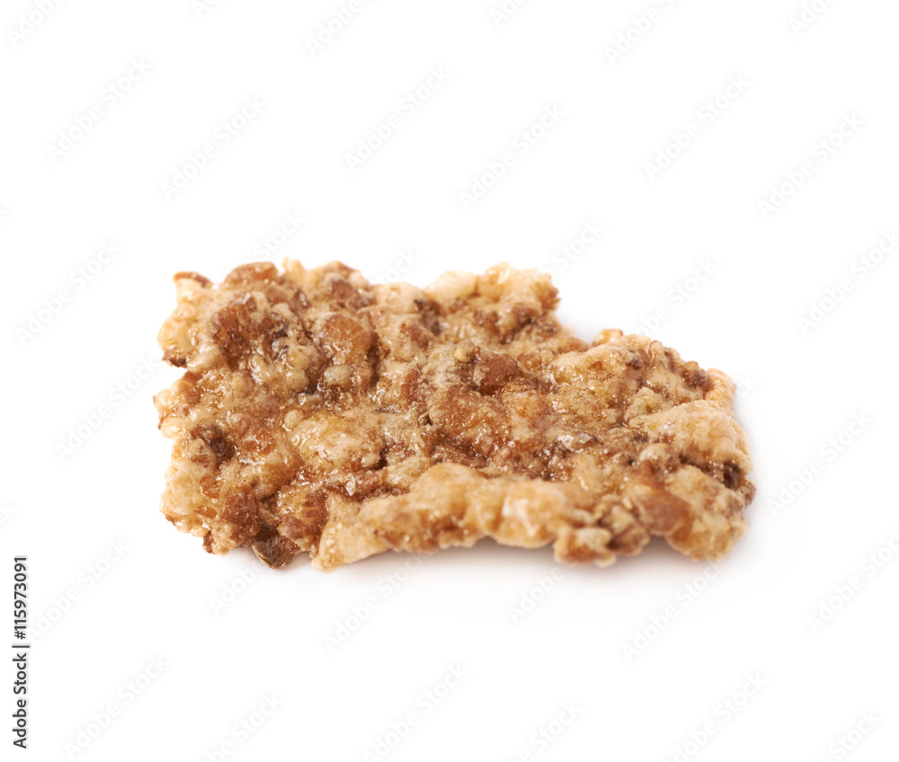 Single wholegrain cereal flake isolated Single wholegrain cereal flake isolated