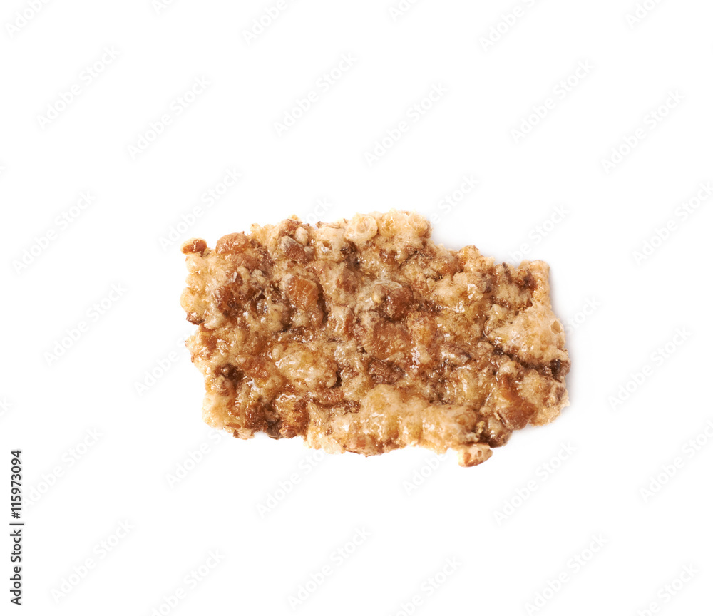 Single wholegrain cereal flake isolated Single wholegrain cereal flake isolated