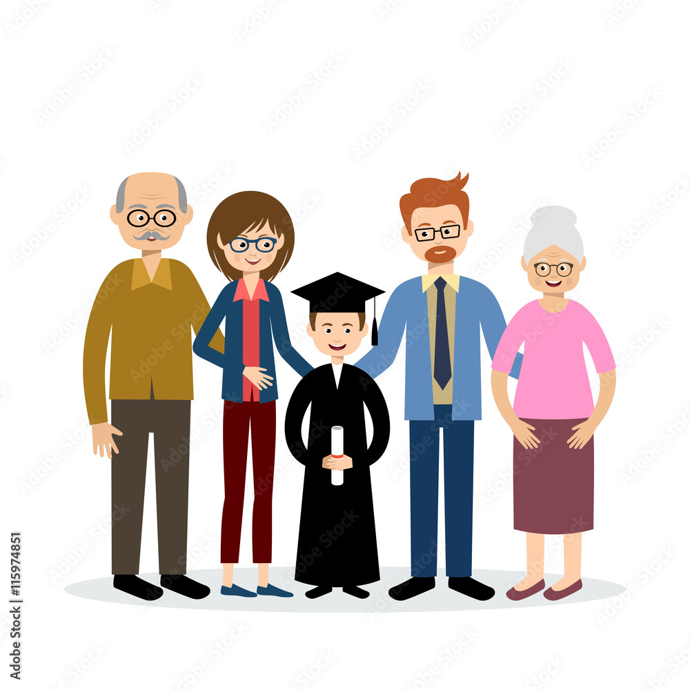 Big family with the child graduate Big family with the child graduate