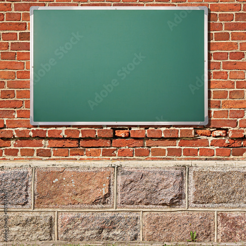 Wallpaper Mural Education theme. Chalkboard with copy space on ancient brick wal Torontodigital.ca