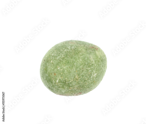 Green wasabi coated peanut isolated