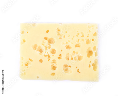 Single slice of cheese isolated