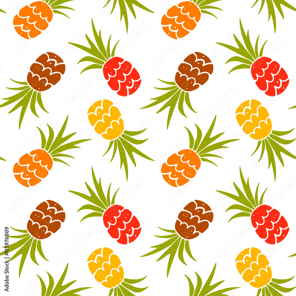 Baby funny seamless pattern with pineapples Baby funny seamless pattern with pineapples