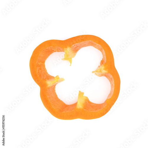 Slice of a bell pepper isolated