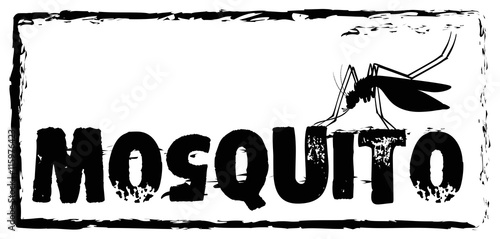 Sign saying mosquito in black color