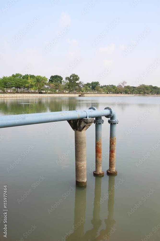 Water supply pipes from lake