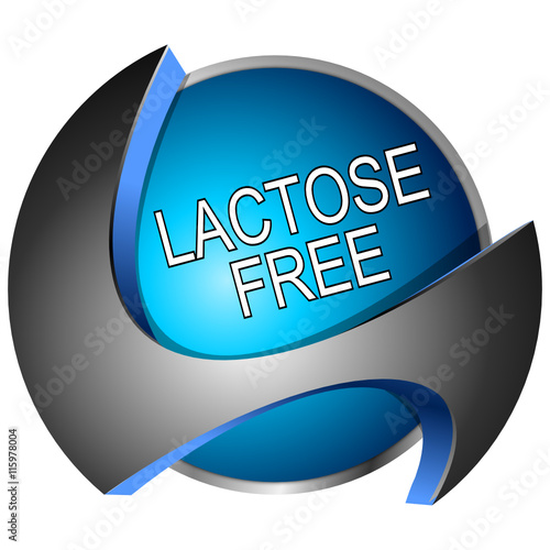 Lactose free Button - 3D illustration