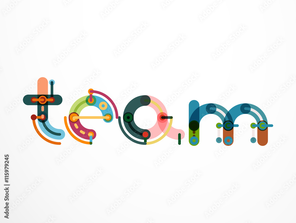 Team word lettering banner Team word lettering banner