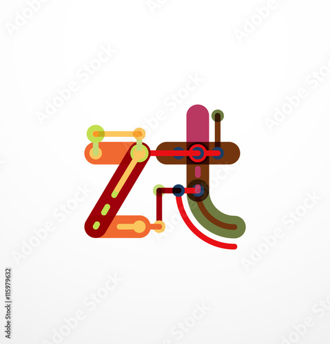 Abstract line design letter logo
