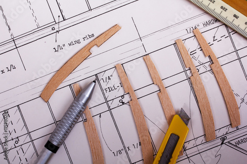 Making a model airplane from balsa wood