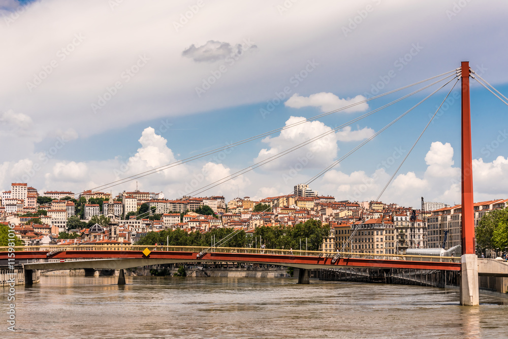 Naklejka premium Lyon mit Passerelle