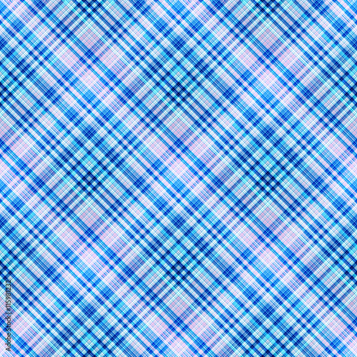 Checkered seamless pattern of interwoven colored thin strips. Motley abstract symmetrical background. Tartan template for fabrics, wallpaper. Vector eps10