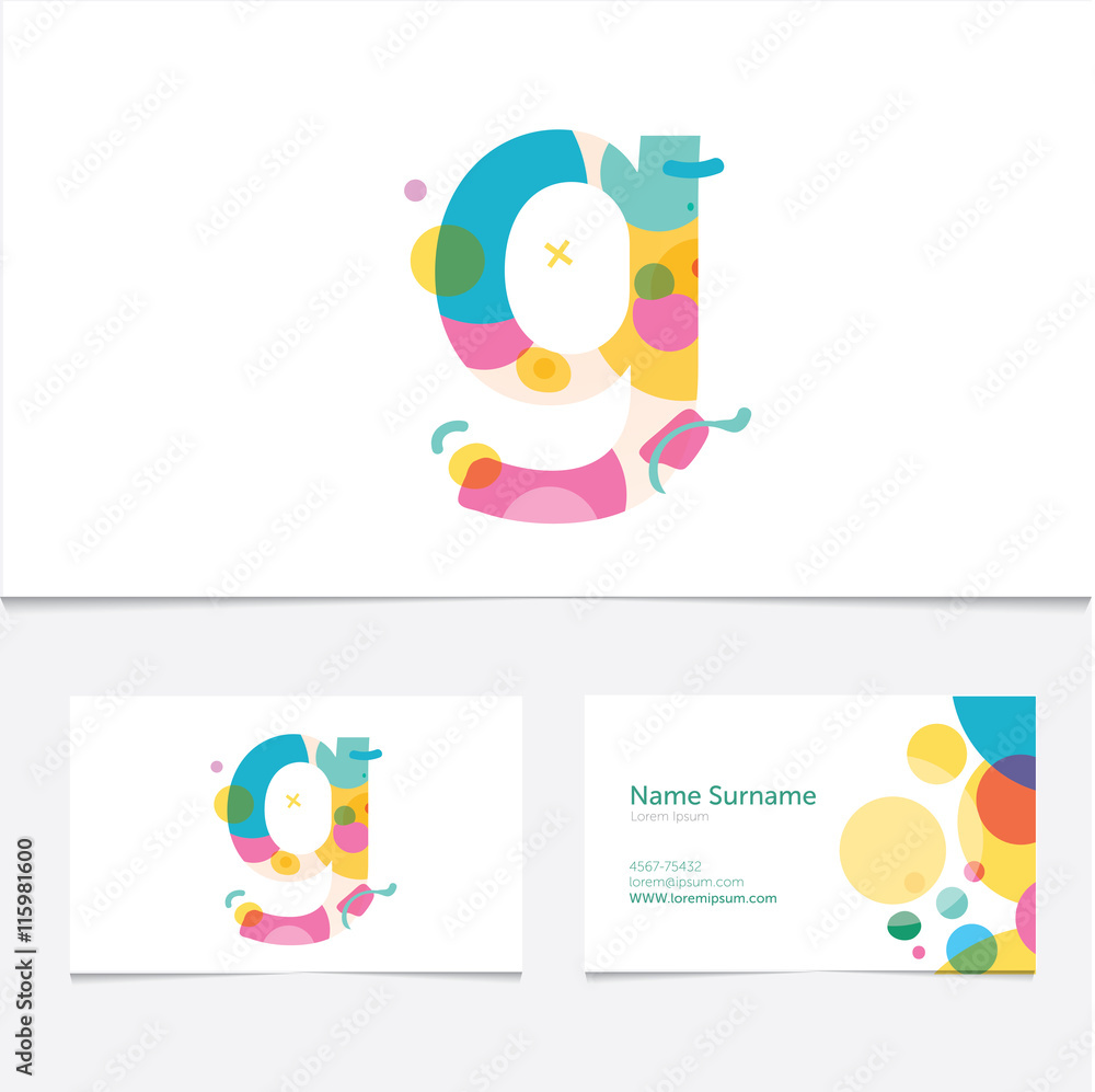 Creative Letter G design vector template on The Business Card Template. Abstract Colorful Alphabet .Friendly funny ABC Typeface. Type Characters Creative Letter G design vector template on The Business Card Template. Abstract Colorful Alphabet .Friendly funny ABC Typeface. Type Characters