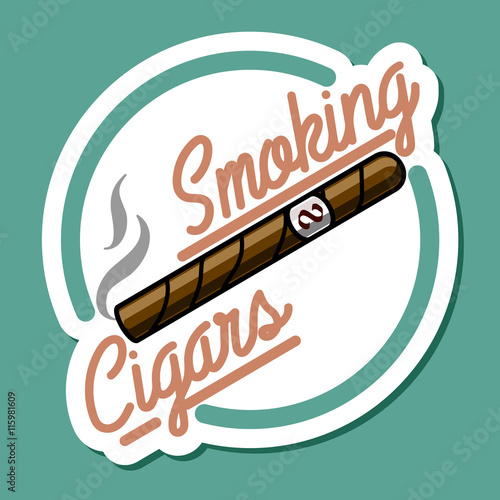 Color vintage smoking emblem