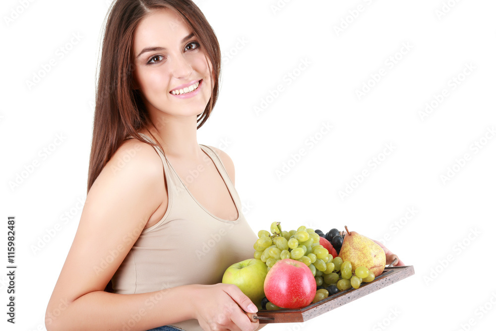 picture of beautiful woman with fruits and vegetables picture of beautiful woman with fruits and vegetables