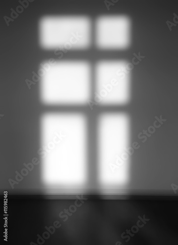 Vertical black and white window light and shadow abstraction bac