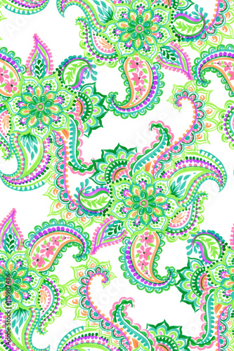watercolor hand drawnpaisley. seamless pattern