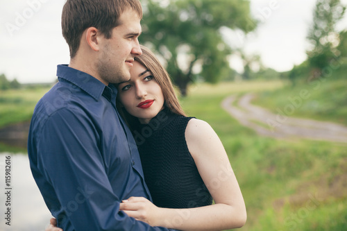 Beautiful young couple enjoing good weather in summer