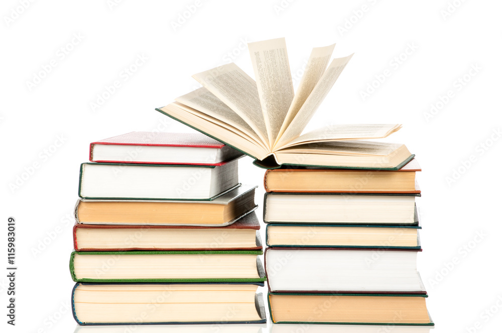 Stack of books on white background Stack of books on white background