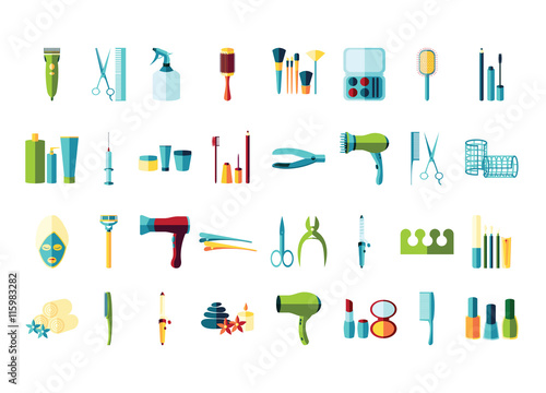 beauty salon icon set