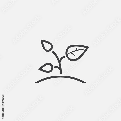 sprout line icon, outline vector logo illustration, linear pictogram isolated on black
