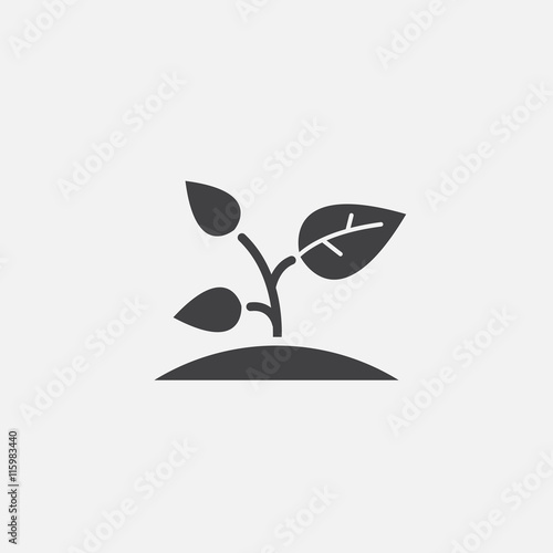 sprout icon vector, solid logo illustration, pictogram isolated on black
