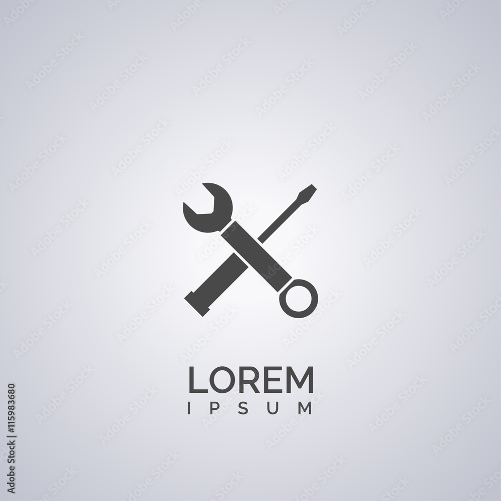 spanner screwdriver icon. spanner screwdriver logo Stock Vector Adobe
