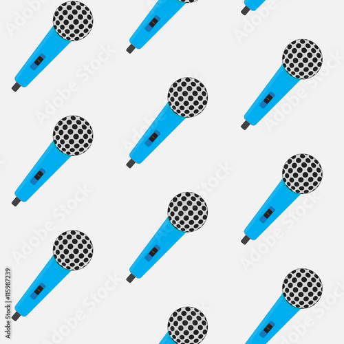 Seamless pattern vintage color microphone