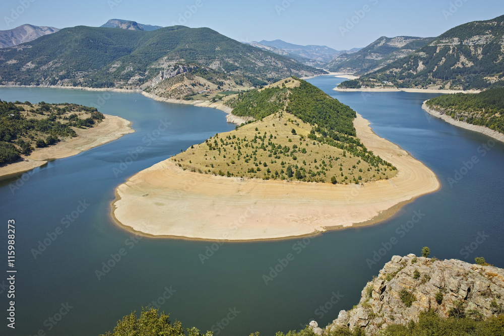 Amazing Panorama of Arda River meander and Kardzhali Reservoir, Bulgaria