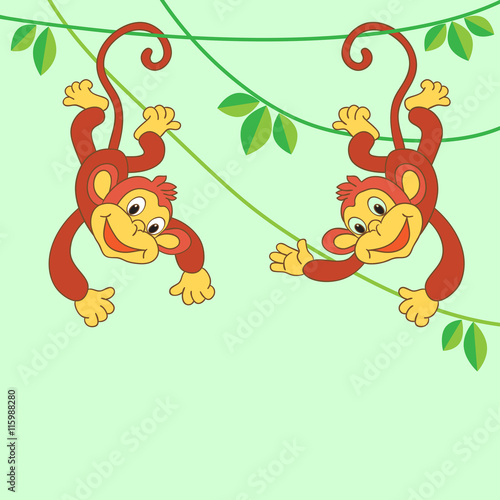 Fototapeta Naklejka Na Ścianę i Meble -  illustration of a monkeys