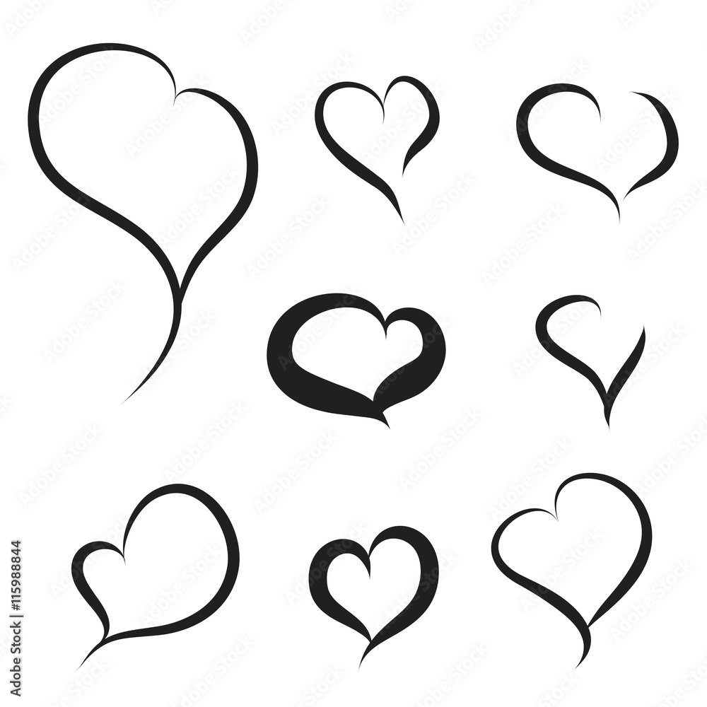 Vector silhouette of heart.