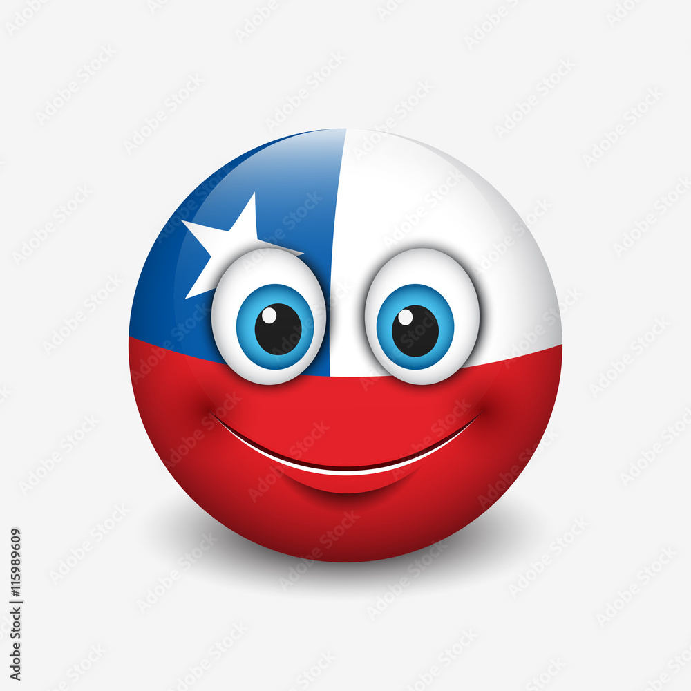 Vecteur Stock Cute emoticon isolated on white background with Chile