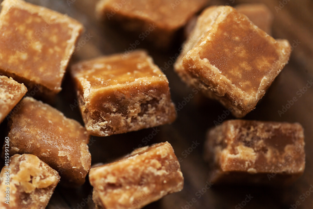 Salted caramel pieces and sea salt macro. Butter caramel candy m Salted caramel pieces and sea salt macro. Butter caramel candy m