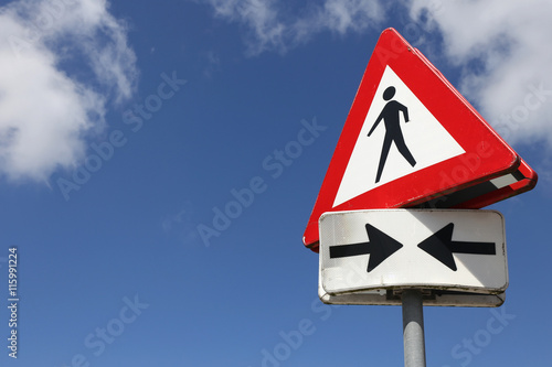 Dutch road sign: pedestrians